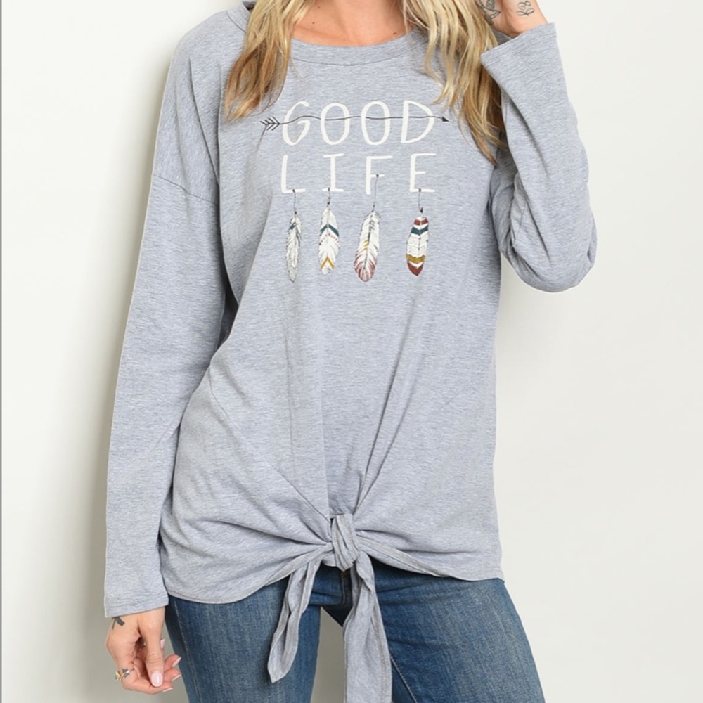 Grey ‘Good Life’ Tunic Top - Picture 7 of 8